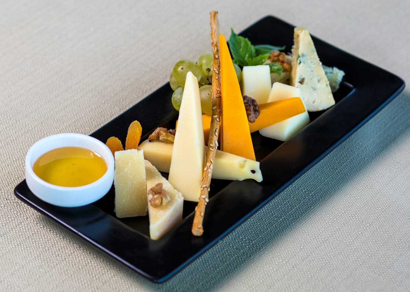 A cheese board served at the session